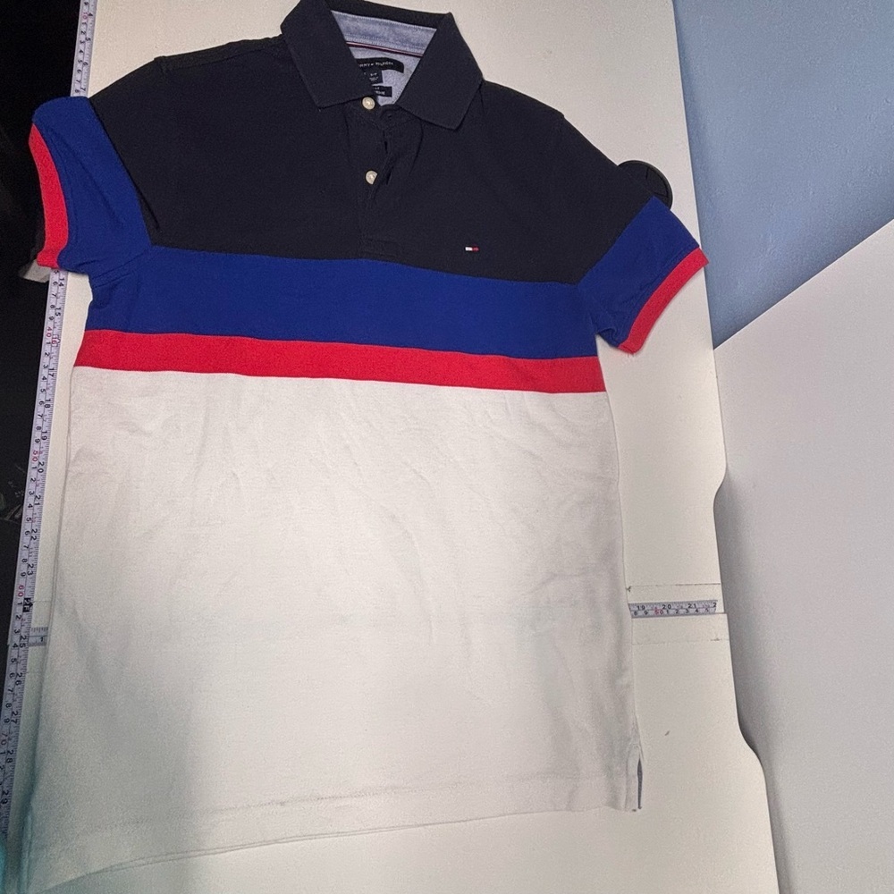 Tommy Hilfiger Men’s Navy, Royal Blue, Red & White Striped Polo - Picture 7 of 7